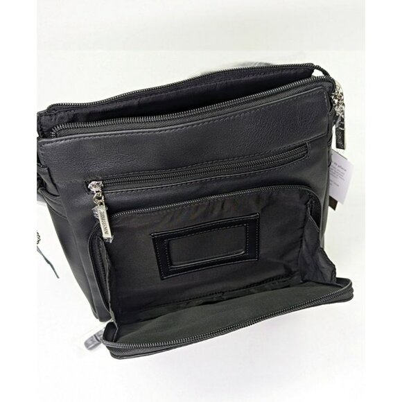 Giani Bernini Women's Black Nappa Leather Front Zip Crossbody (MSRP $130) - Picture 9 of 10
